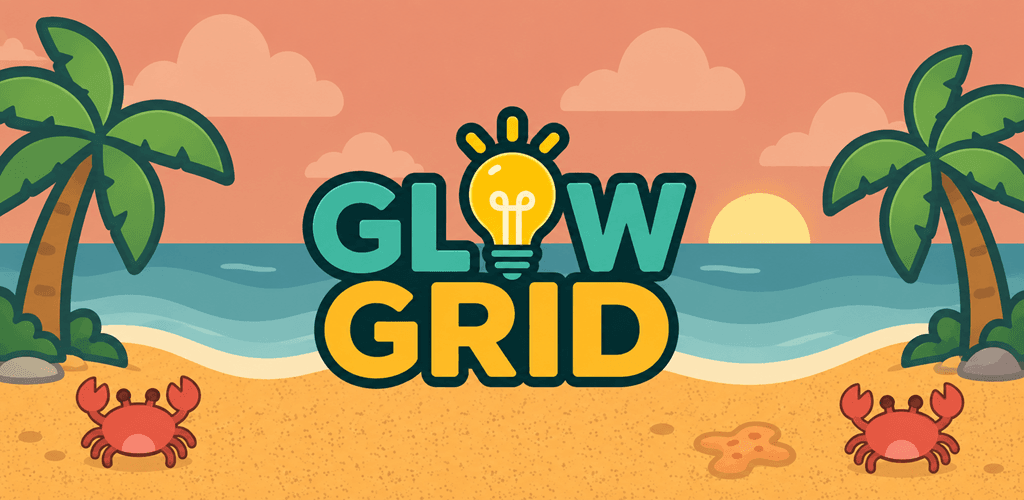 GlowGrid on a colorful tropical beach